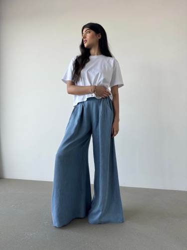 SPODNIE GRACES TENCEL DENIM LIGHT BLUE