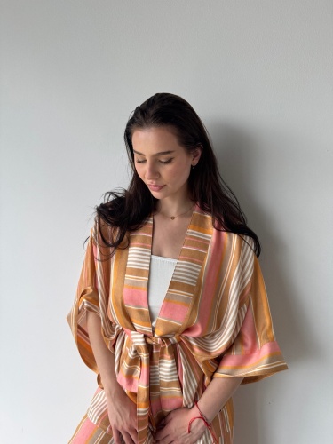 KIMONO VENEZIA SILK VISCOSE STRIPED